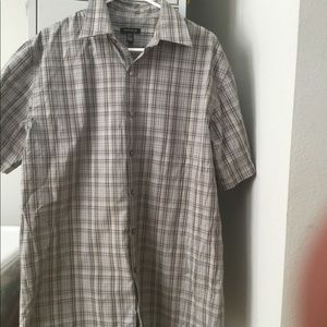 Grey patterned causal men's shirt